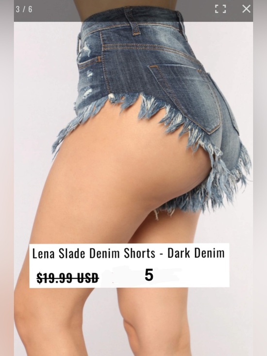 Fashion Nova Pants - Fashion Nova Dark Blue Distressed Frayed Denim Shorts